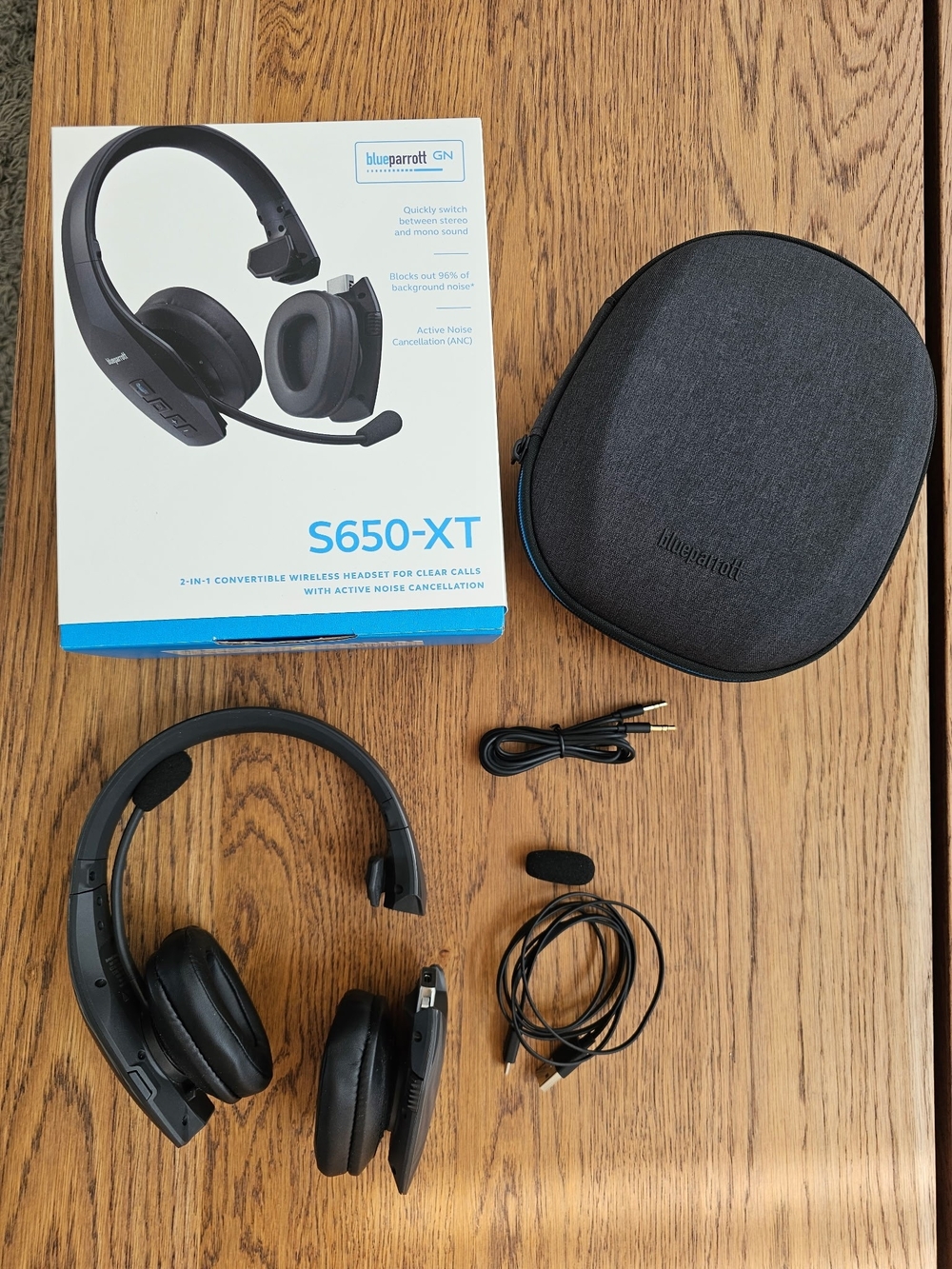 Parrot S650-XT Wireless Headset in Black - Convertible ANC Headset